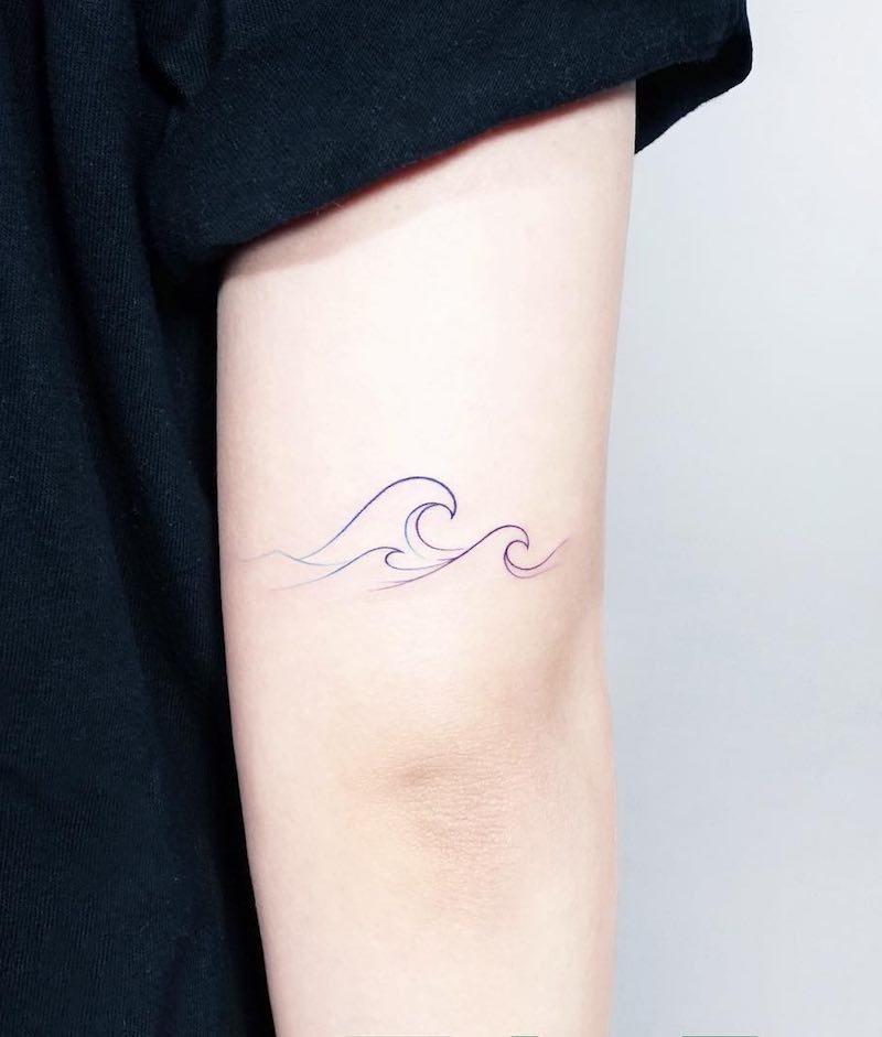 Wave Simple Tattoo by Tattooist IDA