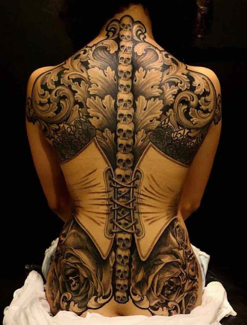 Womens Back Tattoo by Julio Greggio