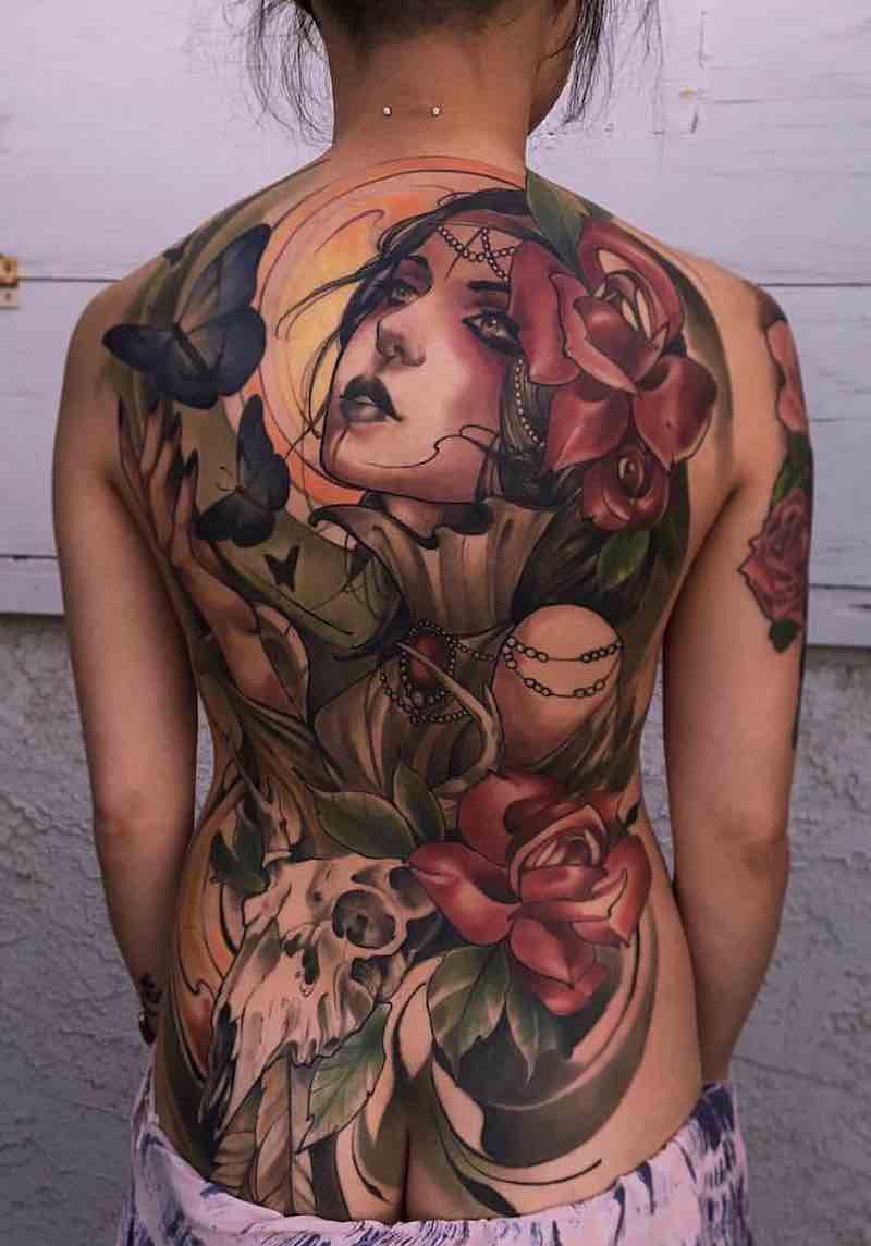 Womens Back Tattoos by Matt Tischler