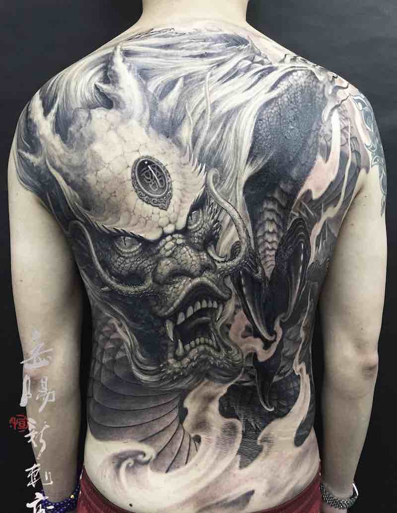 Dragon Back Tattoo by Heng Yue