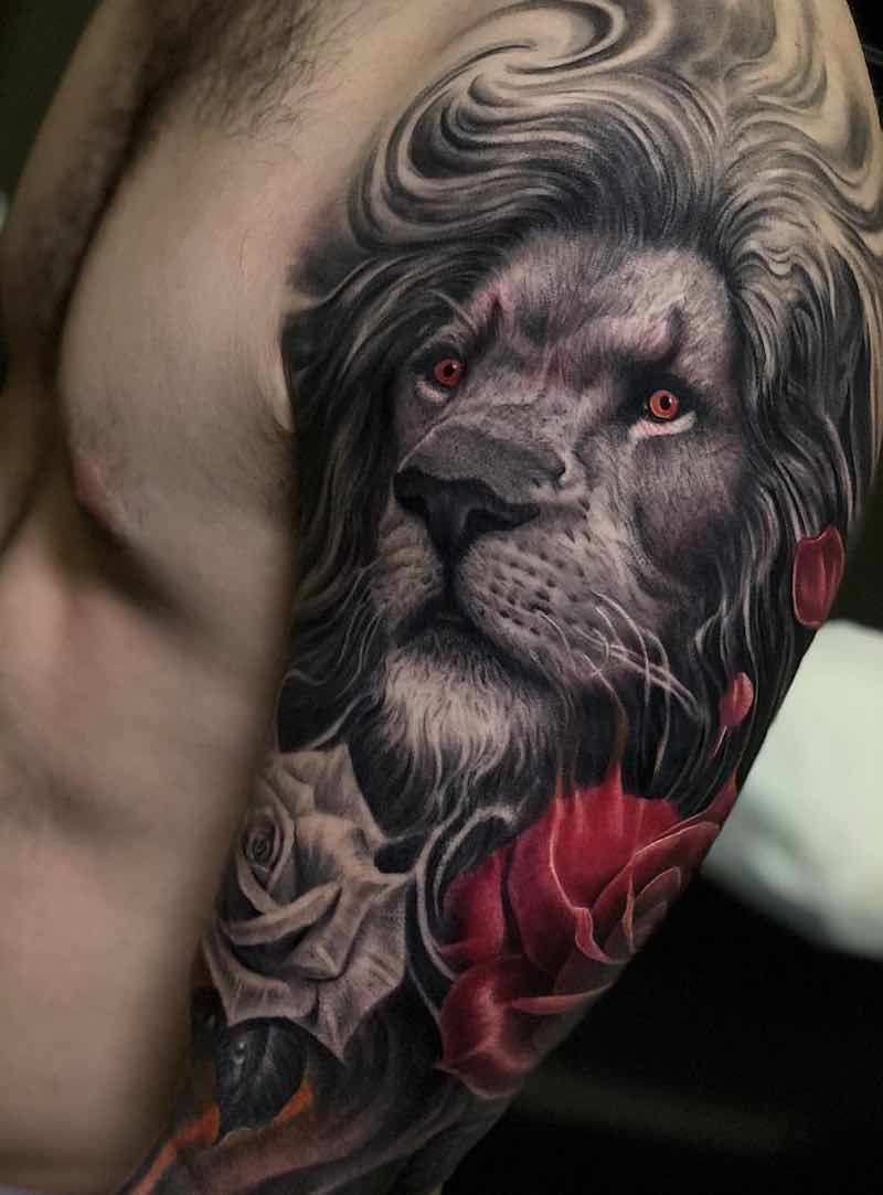 Lion Tattoo by Miguel Camarillo