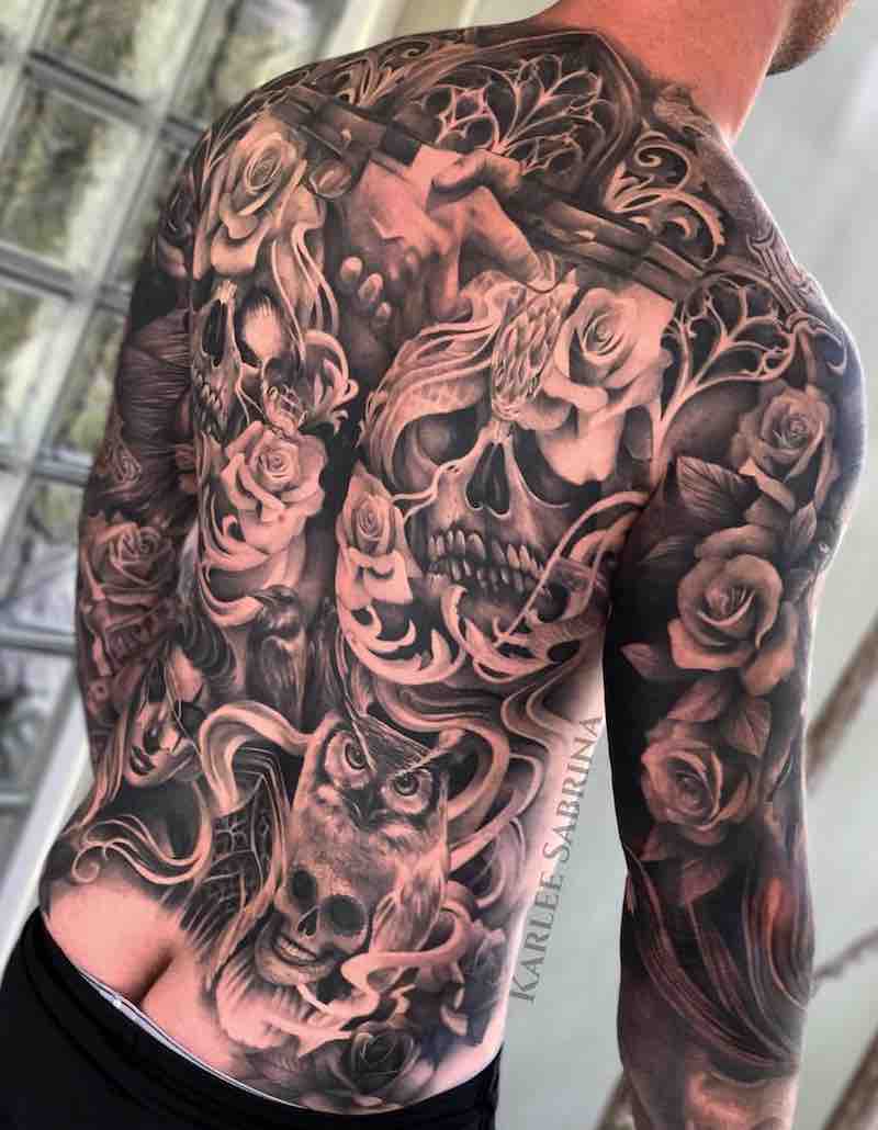 Mens Back Tattoos by Karlee Sabrina