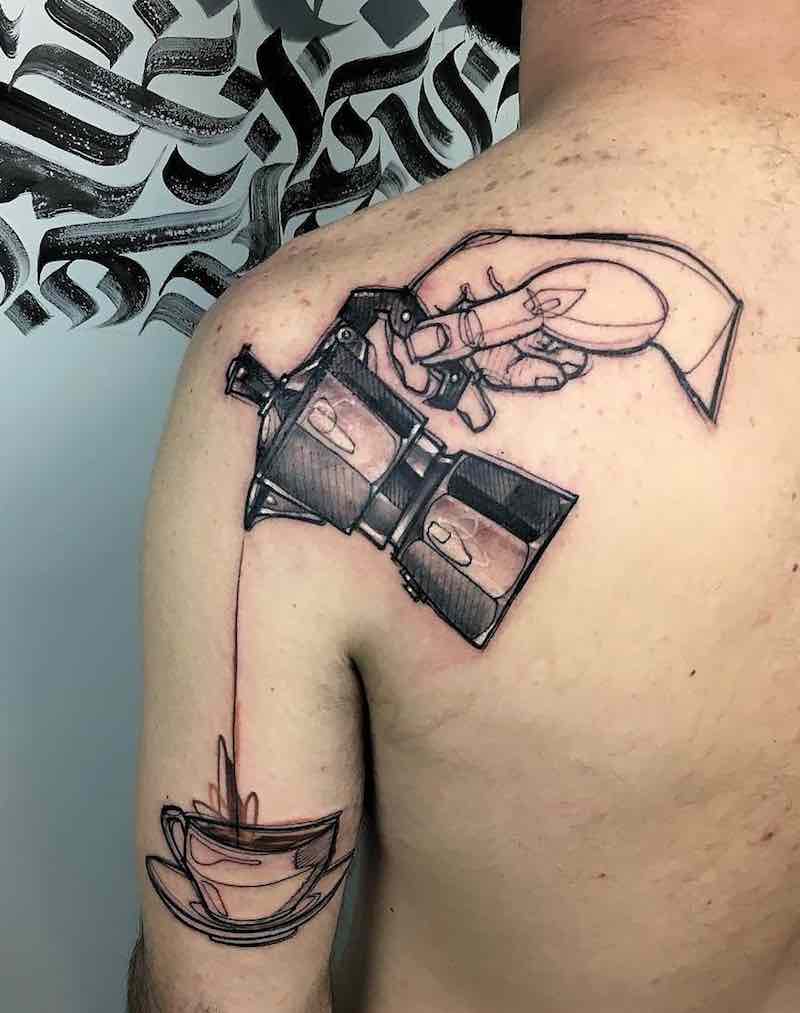 Shoulder Back Tattoo by Luca Testadiferro