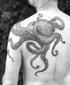 Shoulder Back Tattoos by Dino Nemec