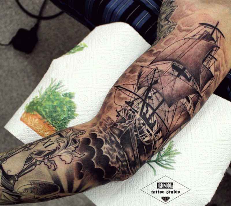 Ship Tattoo 2 by Vladimir Drozdov
