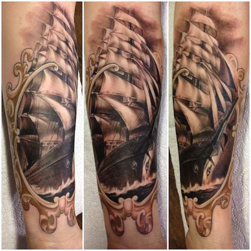 Ship Tattoo by Dean Lawton
