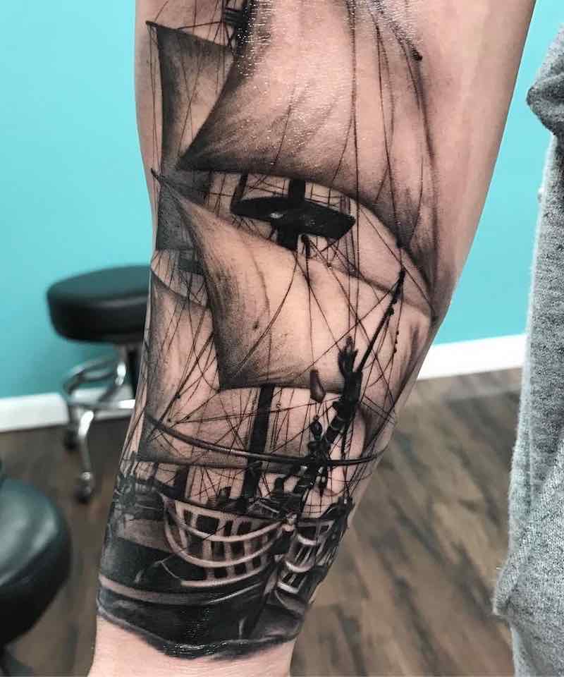 Ship Tattoo by Kyle Cotterman