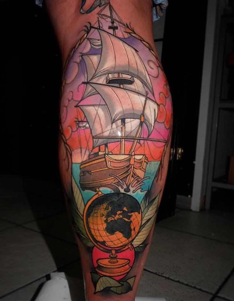 Ship Tattoo by Myrhwan Cortes