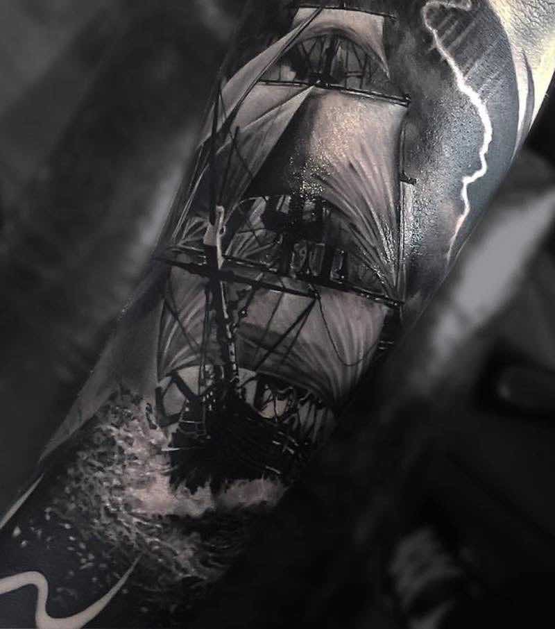 Ship Tattoo by Owen Paulls