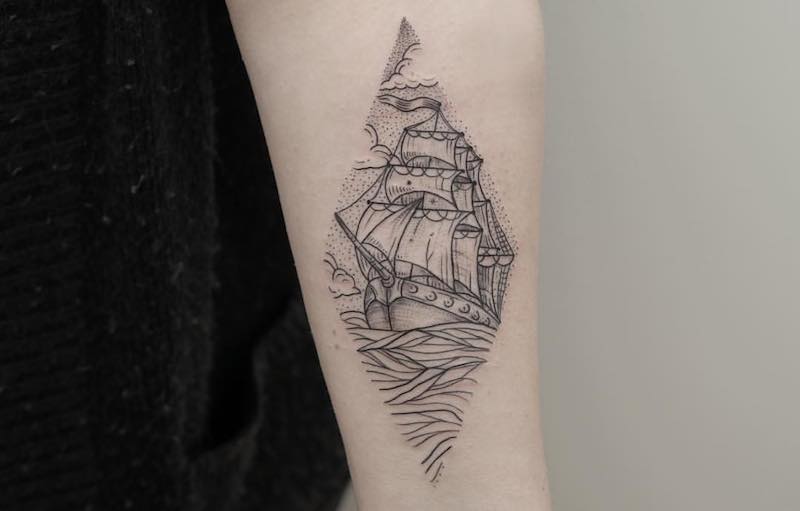 Ship Tattoo by Phoebe Hunter