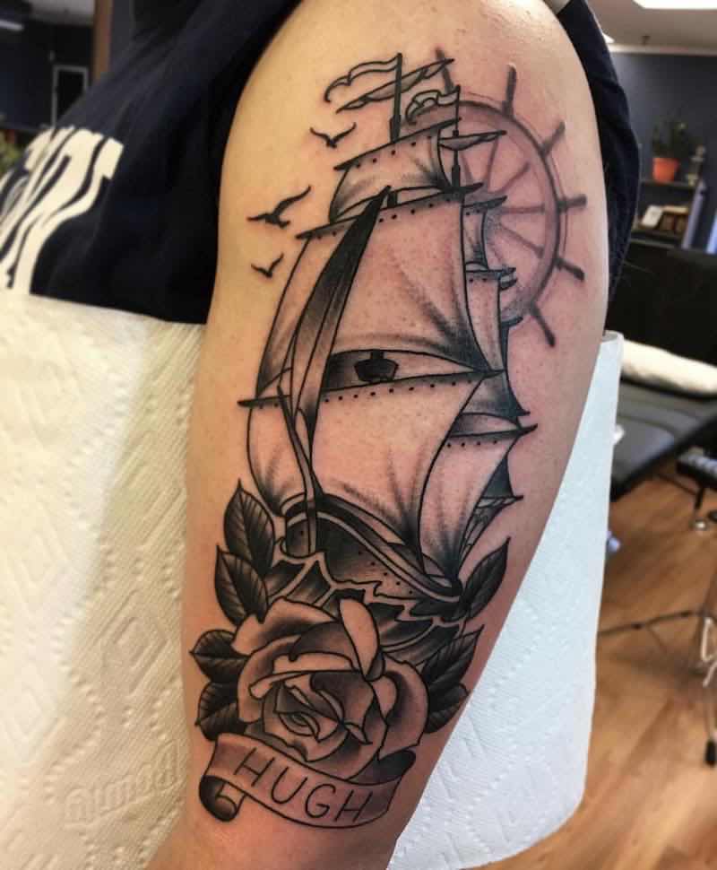Ship Tattoo by RB Tattoo