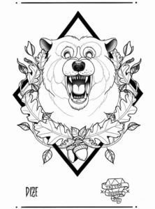 Bear Tattoo Design by Dize