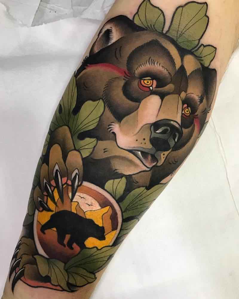Bear Tattoo by Alvaro Alonso