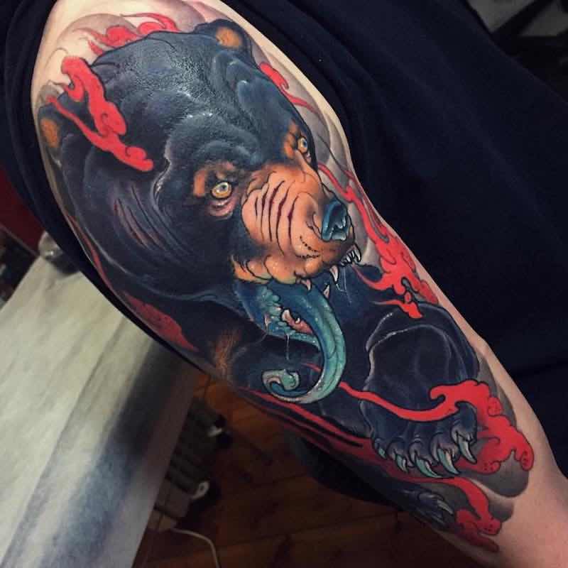 Bear Tattoo by Dean Kalcoff