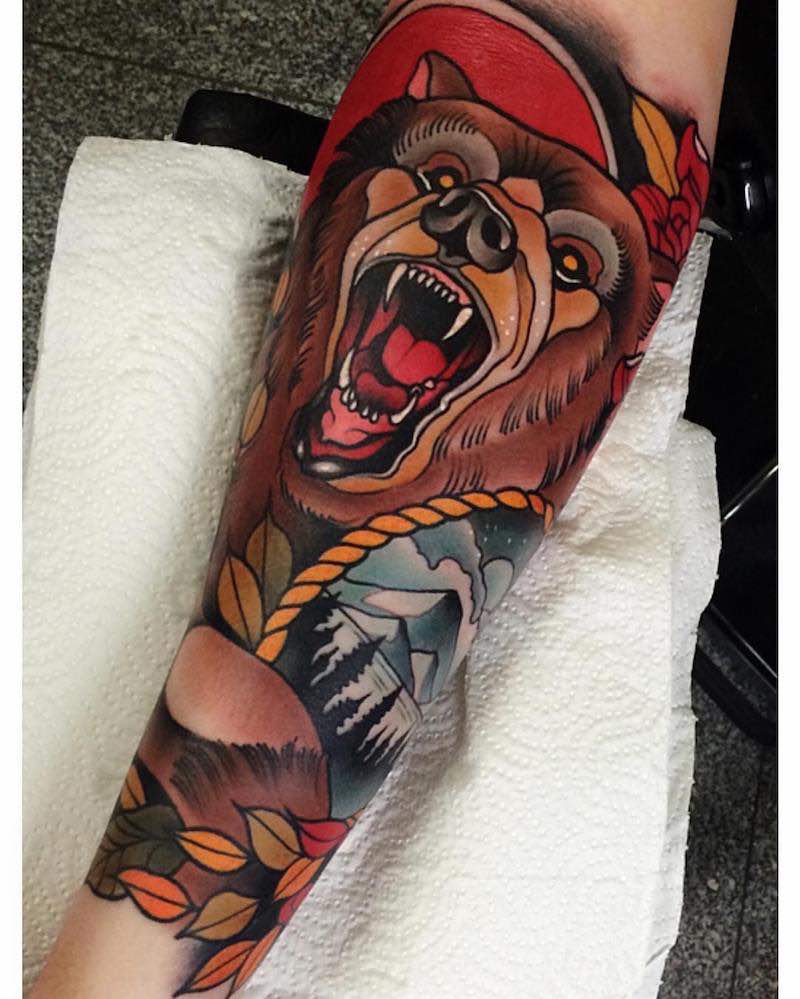Bear Tattoo by Johnny Domus