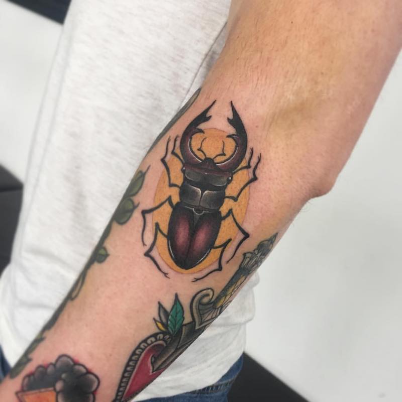 Beetle Tattoo by Fraser Peek
