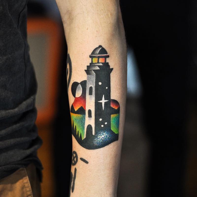 Lighthouse Tattoo 2 by David Peyote