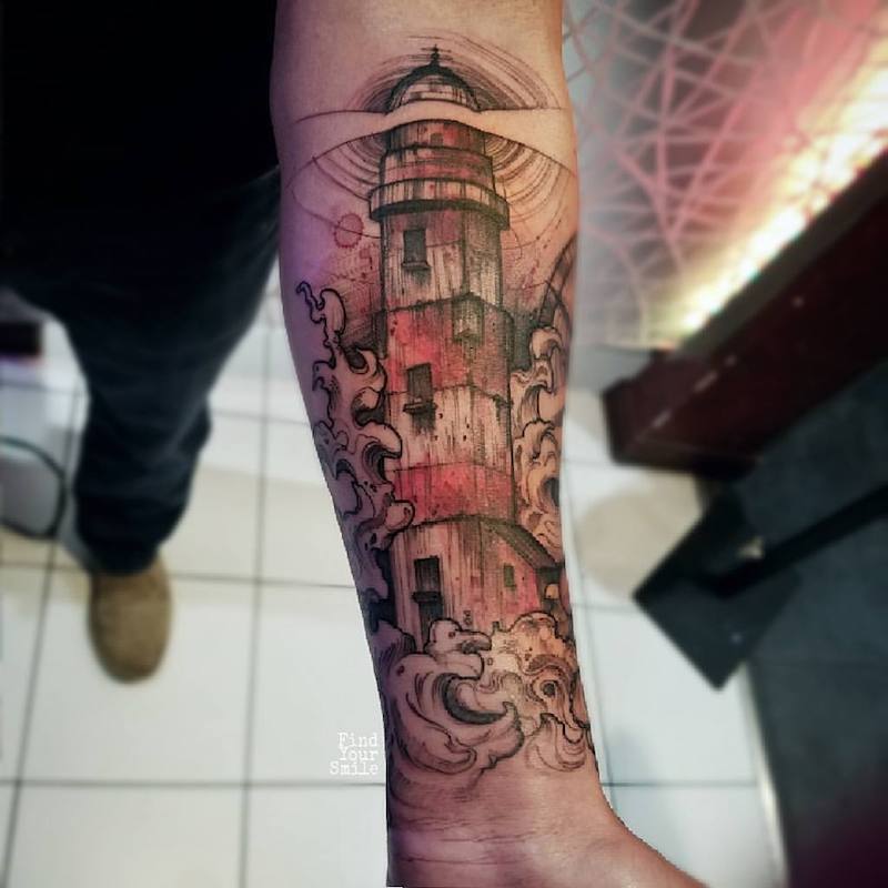 Lighthouse Tattoo 2 by Russell Van Schaick