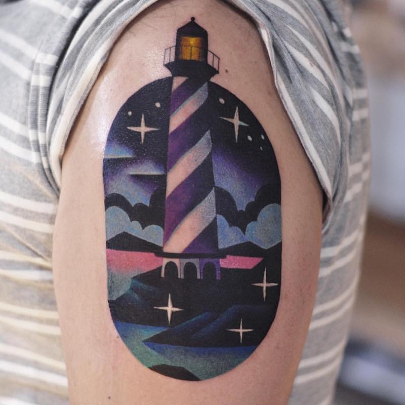 Lighthouse Tattoo by David Peyote