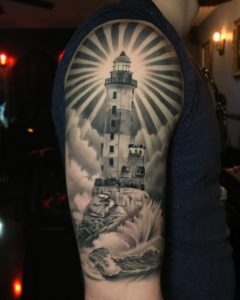 24 Lighthouse Tattoos and The Meaning and History Behind Them - Tattoo ...