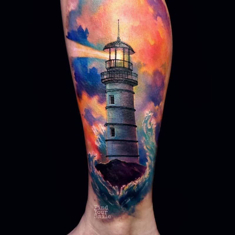 Lighthouse Tattoo by Russell Van Schaick