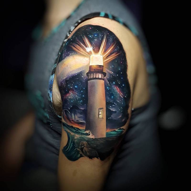 Lighthouse Tattoo by Tyler Malek