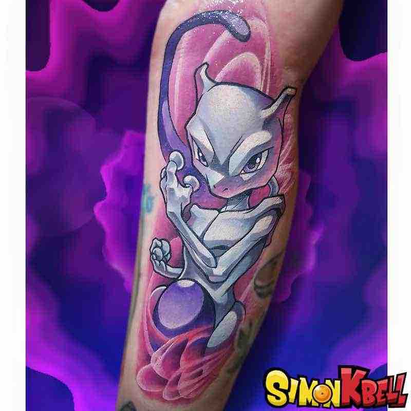 Mewtwo Pokemon Tattoo by Simon K Bell