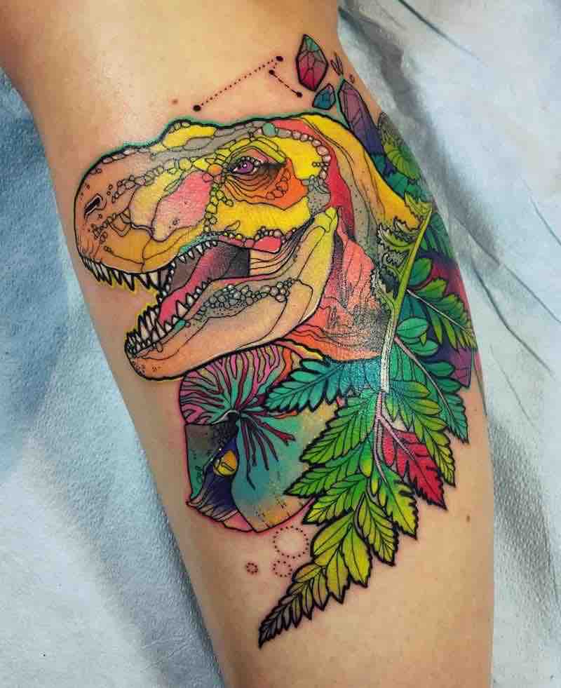 Dinosaur Tattoo by Katie Shocrylas