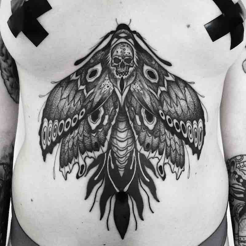 Moth Tattoo by Franki Tattoo