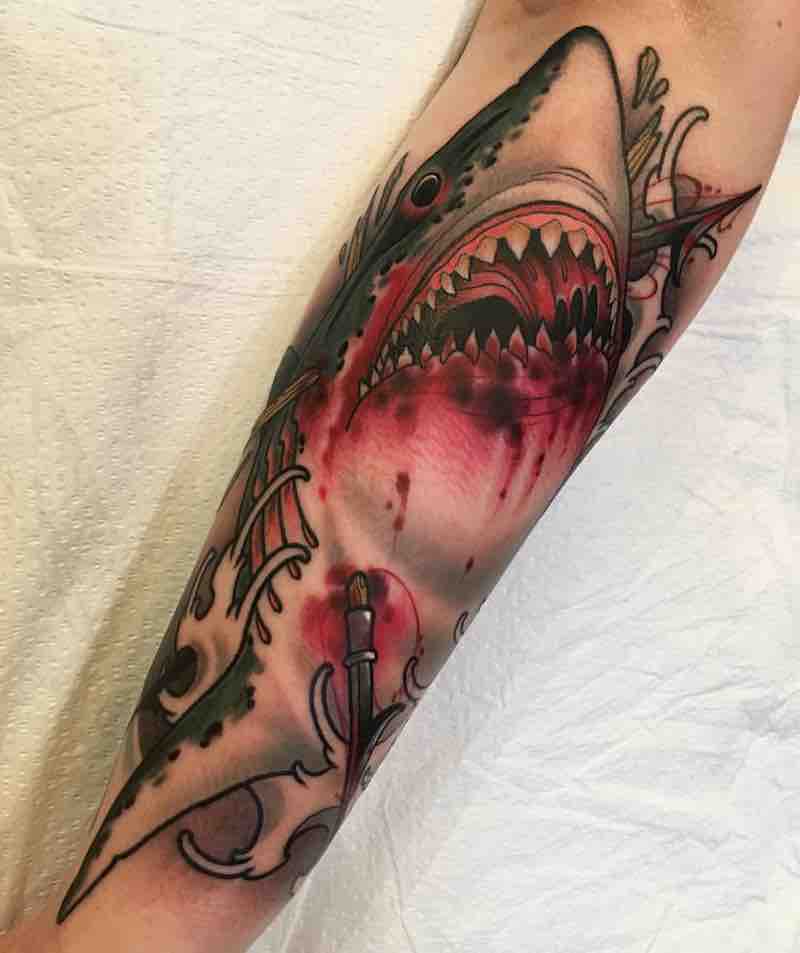 Shark Tattoo by Tiffer Wright