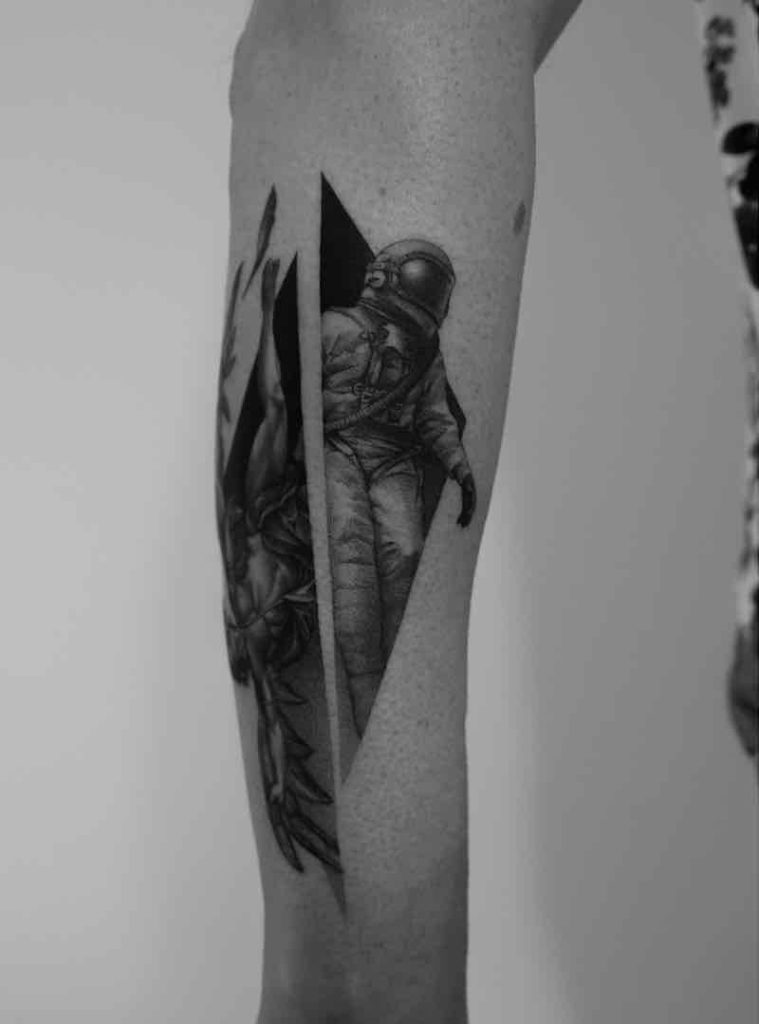 Astronaut Tattoo 2 by Paweł Indulski