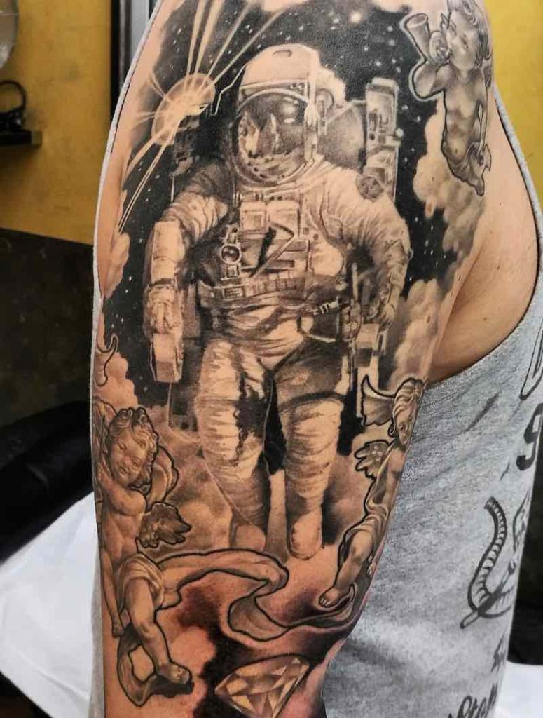 Astronaut Tattoo by Sonny Superglue
