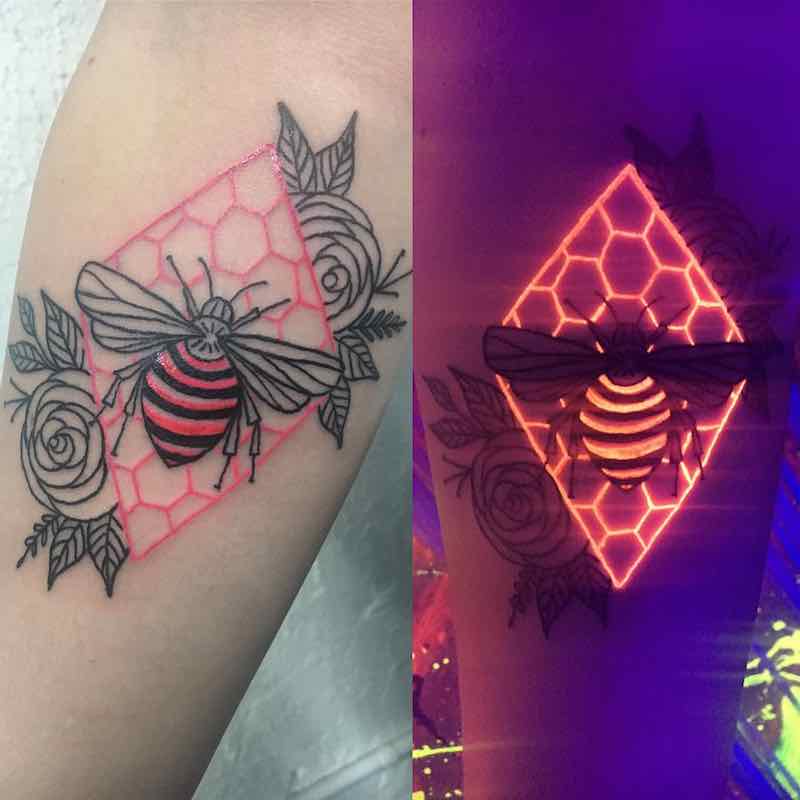 Bee 2 UV Tattoo by Kayla Newell