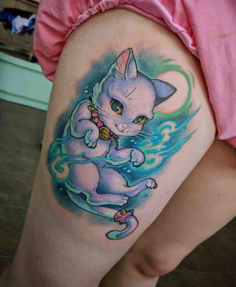Cat Tattoo by Hori Benny
