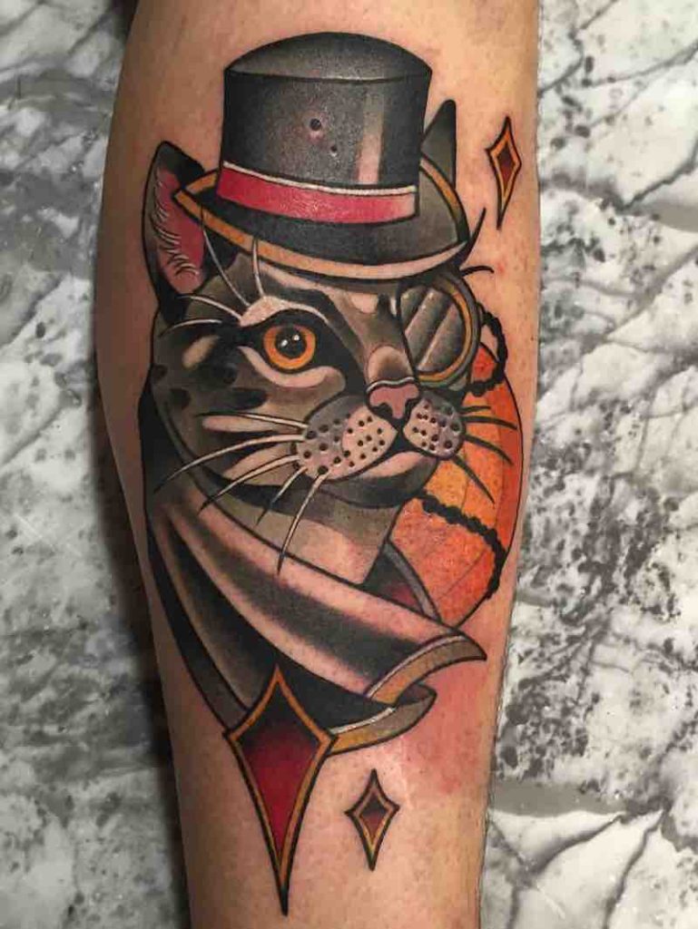 Cat Tattoo by Leah Tattooer