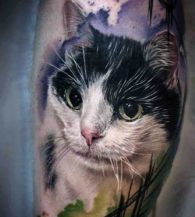 Cat Tattoo by Sandra Daukshta