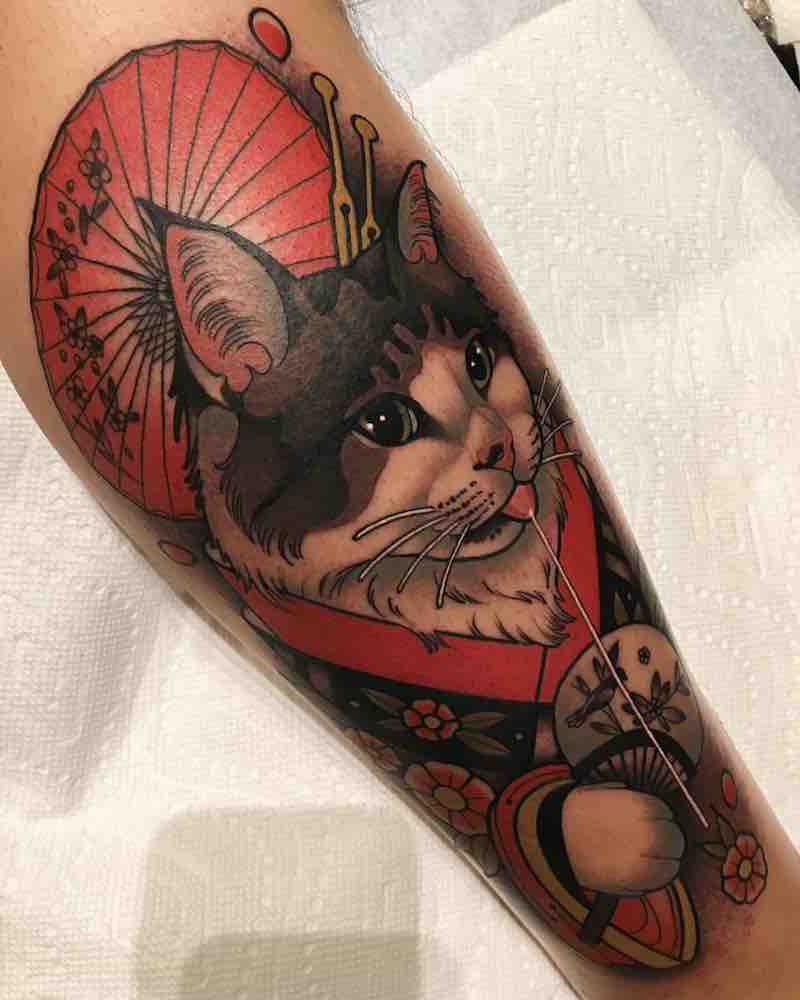 Cat Tattoo by Tiffer Wright