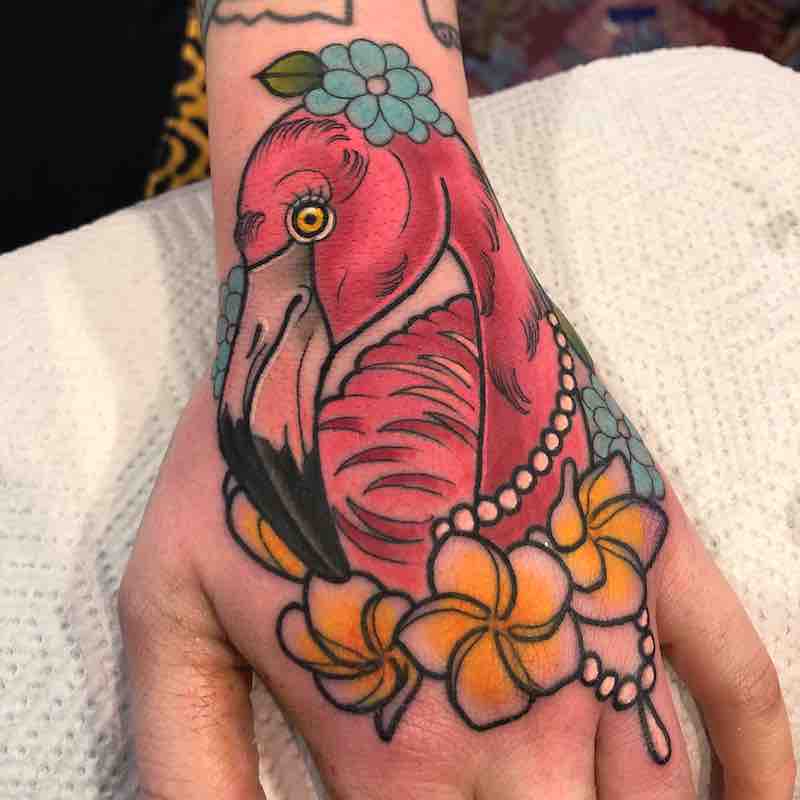 Flamingo Tattoo by Ashley Luka