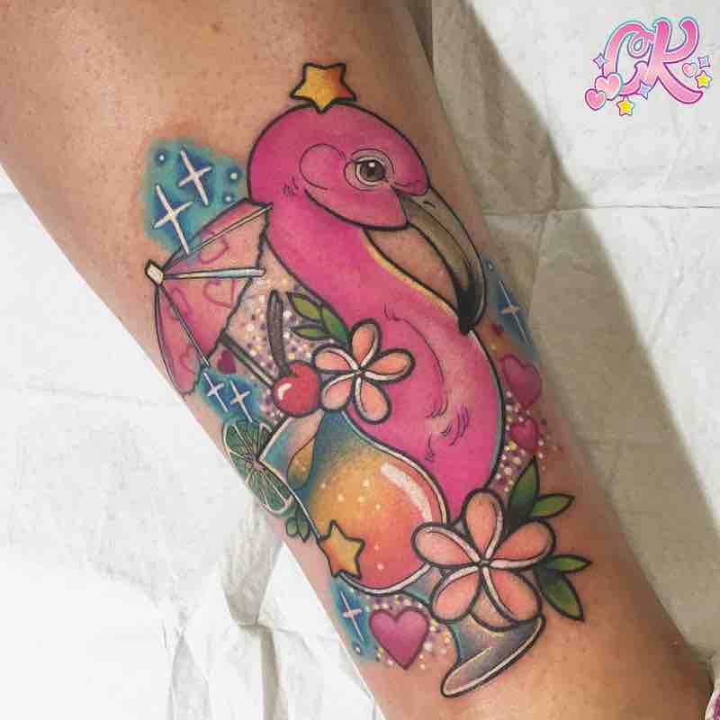 Flamingo Tattoo by Carly Kawaii