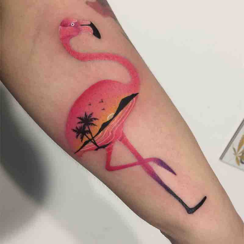 Flamingo Tattoo by Daria Stahp