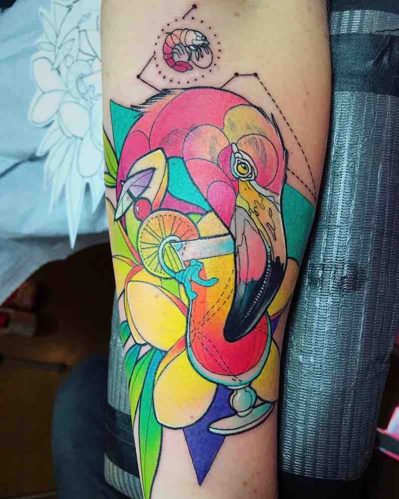 Flamingo Tattoo by Katie Shocrylas