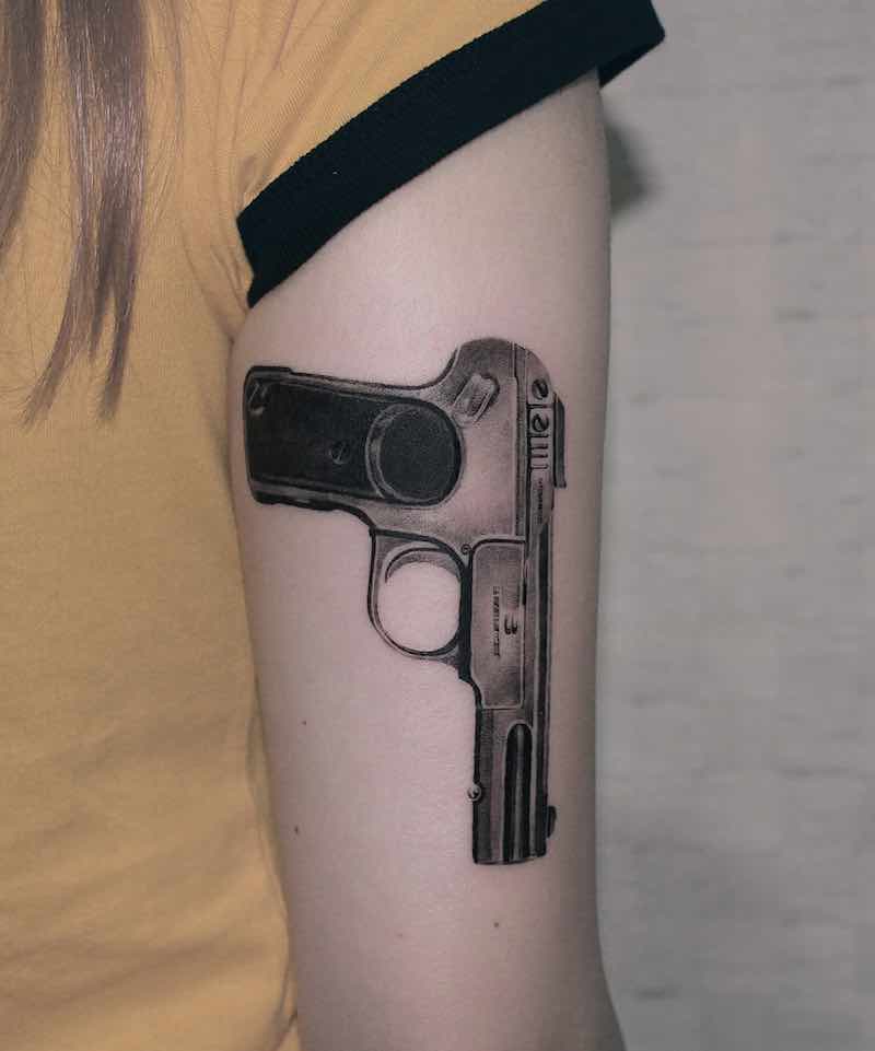 Gun Tattoo 4 by Zipin Black