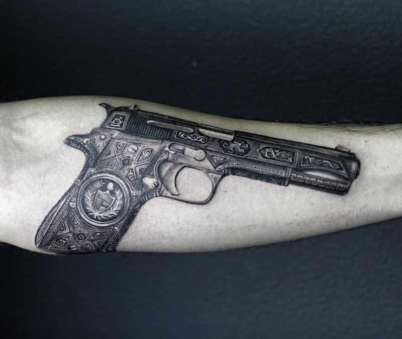 Gun Tattoo by Alexander Voron