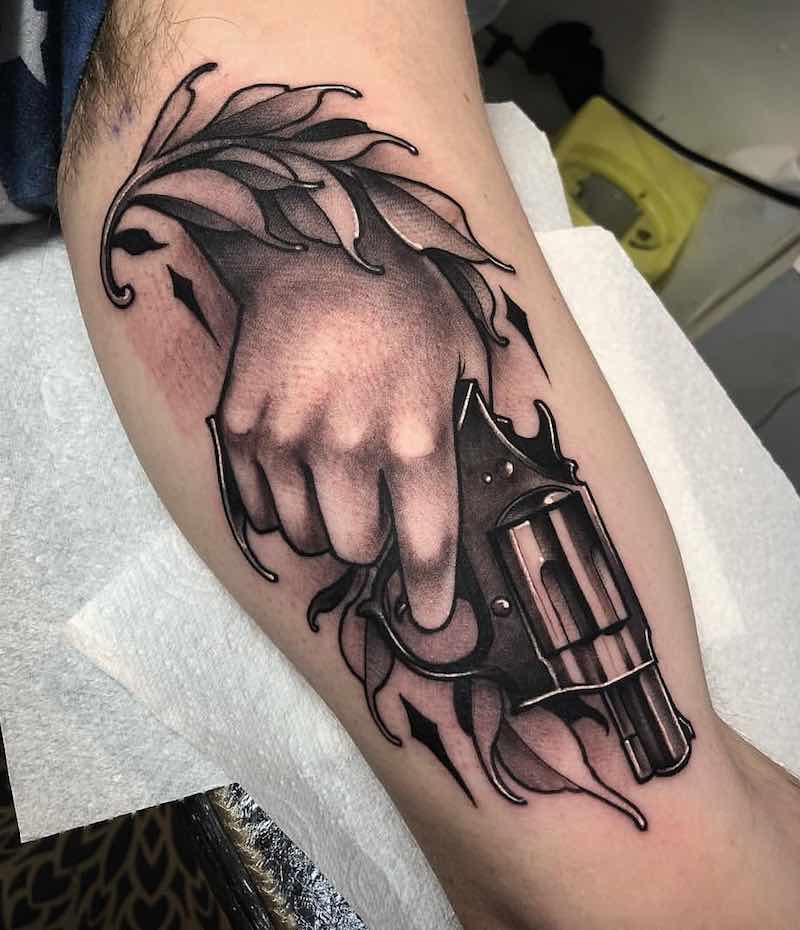 Gun Tattoo by Jason James Smith