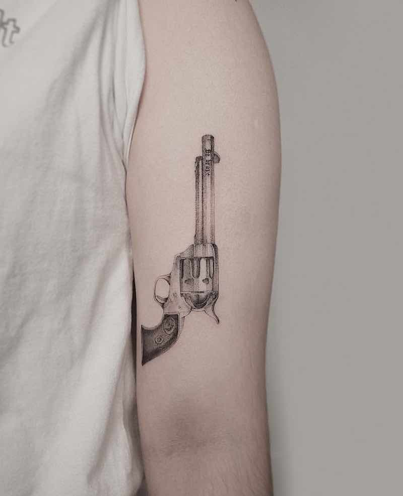 Gun Tattoo by Zeal Tattoo