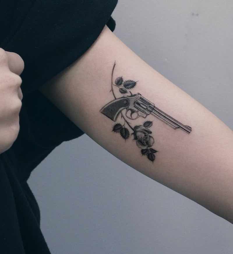 Gun Tattoo by Zipin Black