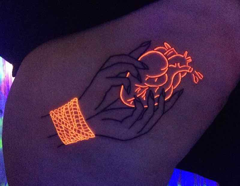 Heart UV Tattoo by Kayla Newell
