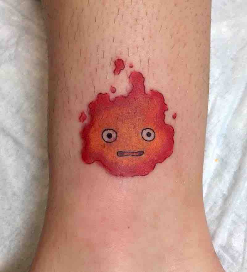 Howls Moving Castle Calcifer Tattoo by Kimberly Wall