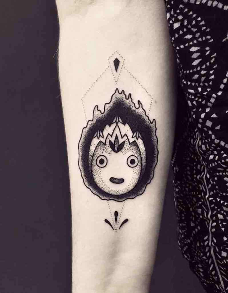 Howls Moving Castle Calcifer Tattoo by Violette Chabanon