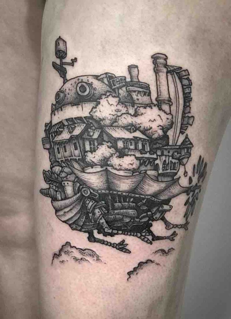 Howls Moving Castle Tattoo by Tom Tom Tatt